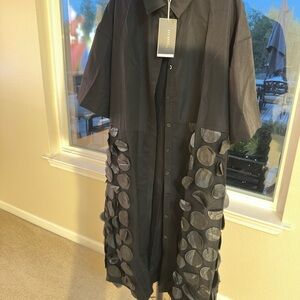 UOOZEE Oversized Tunic Dress – Size L, Artsy Sheer Minimalist Style
